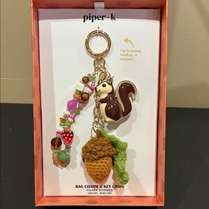 Piper K | Fall Fun Squirrel Crochet Acorn Bag Charm 🐿️ 🌰